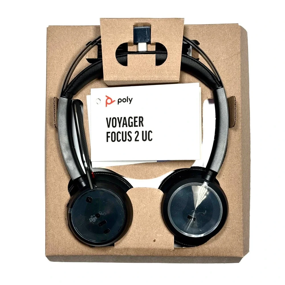 Poly Voyager Focus 2 UC Microsoft Teams Bluetooth Headset BT700C USB-C New